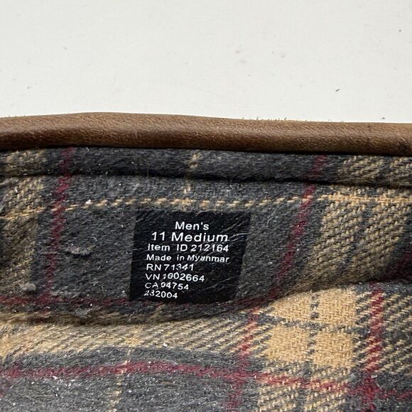 LL Bean Slippers Mens 11 M Brown Leather Flannel Lined Comfort Indoor Outdoor main image 16